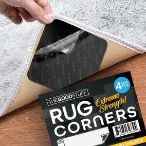4 Pack Anti Slip Rug Corner Grips Easily Secure Rugs and Runners to Floors s3